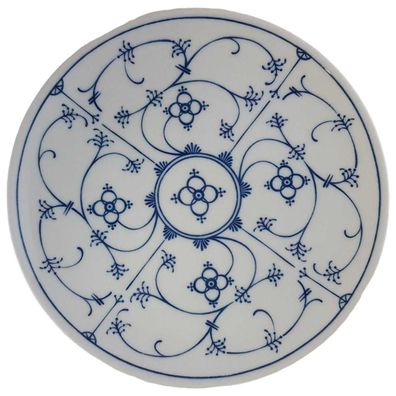 Kuchenteller D 19,4 cm H 19,4x19,4 Marienbad Ingres Weiss Indisch Blau