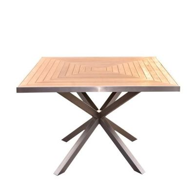 Designer Tischset Andalo Tisch + 4 Stühle Cantene Teakholz Edelstahl - Tischplatte