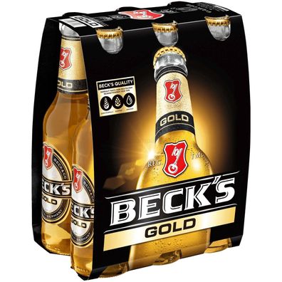 Becks Gold Pils 6er Sixpack Set - 6 x 330ml (4,9% Vol) - inkl. Pfand -[Enthält