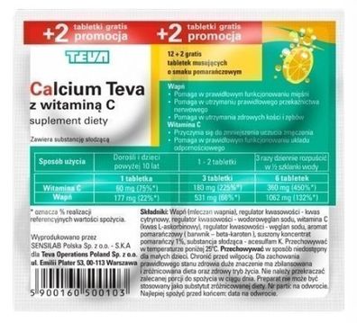 Calcium Teva mit Vitamin C - 14 Brausetabletten