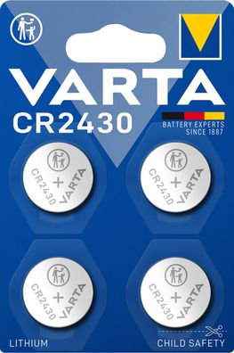 Varta CR2430 3V Lithium Knopfzelle - 4er Blister