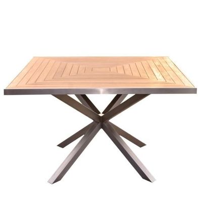 Designer Tischset Andalo Tisch + 4 Stühle Cantene Teakholz Edelstahl - Tischplatte