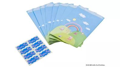 Dr. Oetker Peppa Pig 8er Set Papiertüten Papierüte 22x13cm mit Sticker