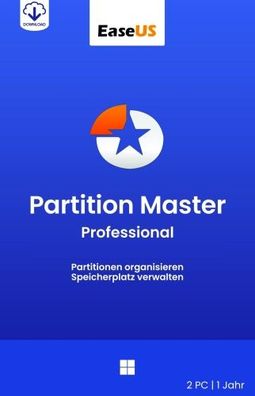 EaseUS Partition Master Professional 19 / Windows / 2 PC / 1 Jahr / KEY (ESD)