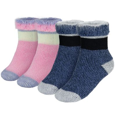 Black Snake® 2 Paar Kinder 'fleecy' Kuschelsocken Thermo Flausch Strümpfe weiche