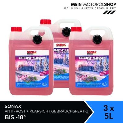 Sonax AntiFrost + KlarSicht gebrauchsfertig bis -18°C Zirbe 3x5 Liter