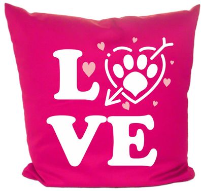 Hunde Kissen 40x40 mit Motiv LOVE Herz