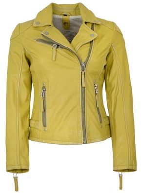 Gipsy - Damen Lederjacke Bikerjacke Lammnappa yellow