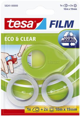 TESA 58241-00000-00 tesafilm Klebeband, transparent, ologisch, 2 Rollen, 10m x 19mm