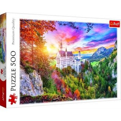 TREFL 37427 Puzzle Blick auf Neuschwanstein - 500 Teile