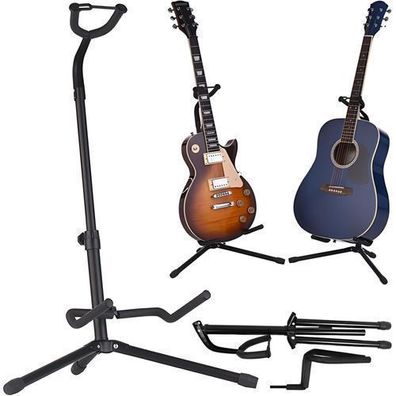 Verstellbare Gitarrenständer 74 cm Guitar Stand Halterung Schwarz Retoo