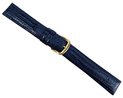 Tejuprägung Ersatzband Uhrenarmband Kalbsleder Blau 20960G