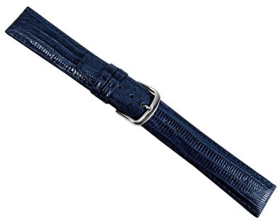 Tejuprägung Ersatzband Uhrenarmband Kalbsleder Blau 20961S