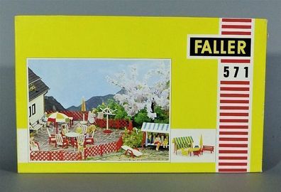 Faller H0 571 Terrassenmöbel Gartenmöbel Deko Tische Stühle 60er/70er Jahre NEU