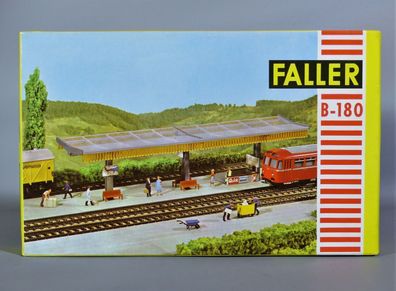 Faller H0 B-180 Überdachter Bahnsteig Dach Glasüberdachung 50er/60er Jahre NEU OVP