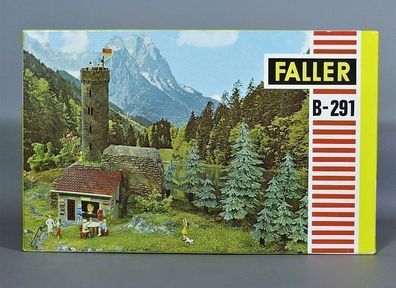 Faller H0 B-291 Aussichtsturm Ruine Burgruine mit Kiosk 60er/70er Jahre NEU OVP