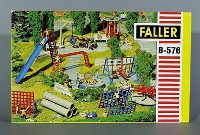 Faller H0 B-576 Großer Spielplatz Kinderspielplatz Spielgeräte 60er/70er NEU OVP