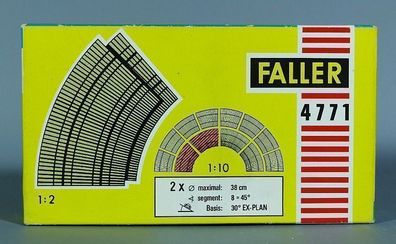 Faller AMS H0 4771 Steilkurve 2x 45° Steilkurven Kurve Steilkurve NEU OVP