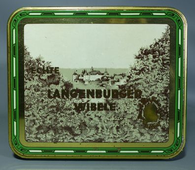 Blechdose Reklame Werbung Echte Langenburger Wibele Wibel Dessert Jugendstil 20er