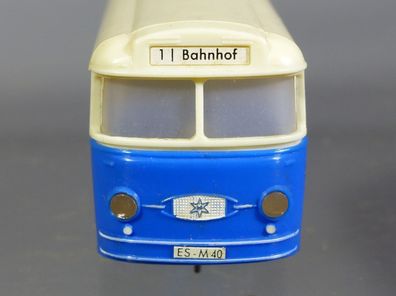 Eheim H0 6105 B Gelenkbus Henschel Trolley Bus blau-creme 3-Achser 50er Faller AMS