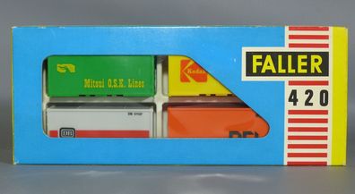 Faller H0 AMS 420 Container-Set Container-Terminal-Set Kodak OSK Lines OCL DB NEU OVP