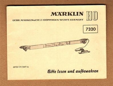 Märklin H0 Anleitung Betriebsanleitung für 7320 Innenbeleuchtung 68 728 ON 0669 ka