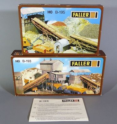 Faller H0 Leerkarton Leerverpackung mit Anleitung B-193 & B-195 Kies-Silo Förderband