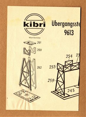 Kibri H0 Anleitung Bauanleitung 9613 Übergangssteg Überführung Gleisübergang