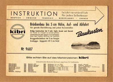 Kibri H0 Baukasten Anleitung Instruction 9687 Brückenbau-System 50er/60er 17 Seiten