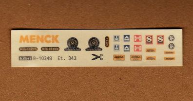 Kibri H0 1:87 Decals Aufkleber Et.343 B-10348 Menck Hochlöffel-Bagger NEU Unbenutzt