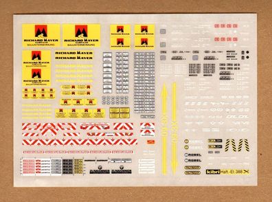 Kibri H0 1:87 Decals Aufkleber Nr. Et.388 Richard Mayer 09-3X Scheuerle NEU Unbenutzt