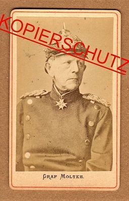 Kabinettfoto CDV Foto 1870-1918 Graf Moltke Pour le Merite 1. WK Militaria