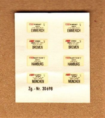 Märklin H0 30698 Decals Zuglaufschilder Schiebebilder-Satz für TEE IC Personenwag