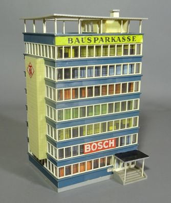 Faller N 2293 Hochhaus Stadthaus Wohnblock Bürohaus Sparkasse Bosch GEBAUT