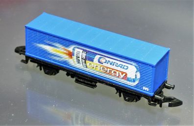 Märklin mini-club Spur Z Werbemodell Container Tragwagen Conrad Energy Containerwag