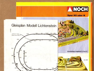 Noch H0 & N 8179 Universal-Fertig-Gelünde Liechtenstein Broschüre & Gleisplan