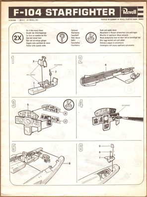 Revell Anleitung Instruction Bauanleitung H-236-3800 F-104 Starfighter "Witwenmacher"