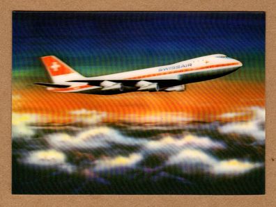 Toppan Top Stereo 3D Postkarte PK-297 Boeing Jumbo Jet Swissair Airline PK AK TOP