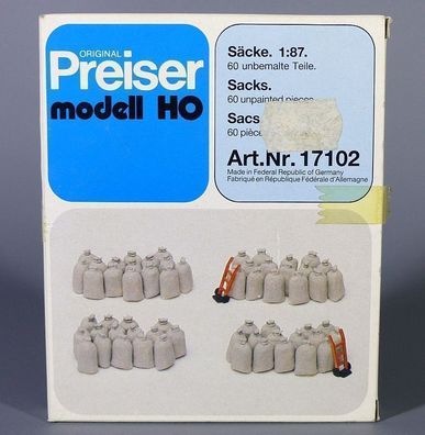 Preiser H0 17102 Säcke 60 Stück und Sackkarren NEU OVP