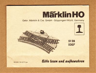 Märklin H0 M-Gleis Anleitung DKW Kreuzungsweiche 5128 5207 Print-Nr.68 508 YN 0273