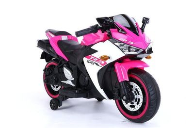 Kindermotorrad Elektro 888 - 12V 4,5A Akku - mit Stützräder, Musik und Lichter -Pink