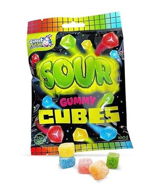 Sour Gummy Cubes 100 g Beutel Extra Sauer Fruchtgummi