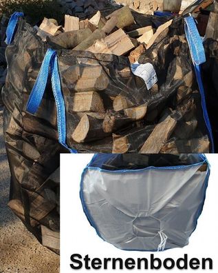 Woodbag Holzbag 100x100x160cm BigBag Sternboden Kaminholz trocknen 7 Stück