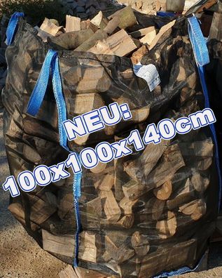 10 Stück Woodbag Holzbag 100x100x140cm BigBag Kaminholz Brennholz, für 1 Ster