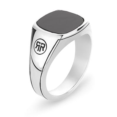 Rebel & Rose Schmuck Siegelring für Herren 925 Silber mit Onyx RR-RG038-S