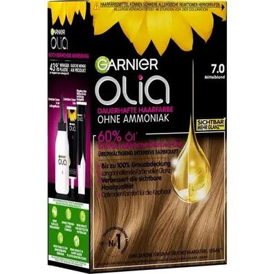 Garnier Olia Haarfarbe 7.0 mittelblond Langanhaltende Farbe voller Glanz