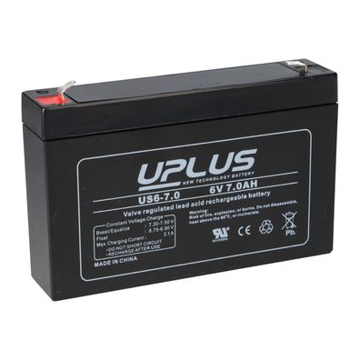 UPlus US6-7.0 6V 7.0Ah Akku AGM Blei Vlies wartungsfrei