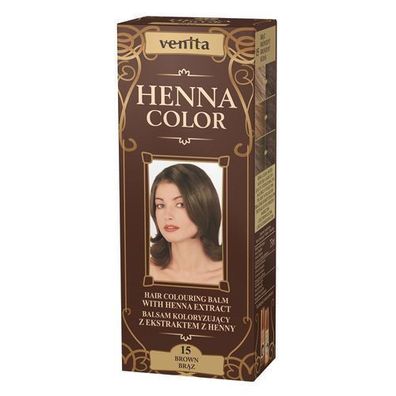 Venita Henna Farbe Pflanzlicher Färbungsbalsam 75ml Braun