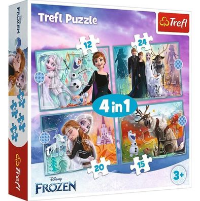 TREFL 34381 Puzzle 4in1 Frozen - 12, 15, 20 und 24 Teile