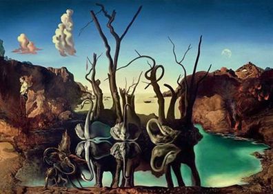 Salvador Dali - Schwäne spiegeln Elefanten